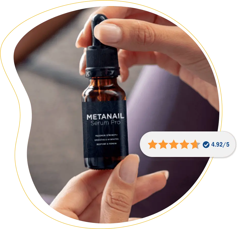 Metanail Complex serum bottle with 4.92 out of 5 star customer rating