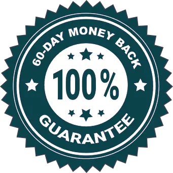 60 day 100% money back guarantee badge